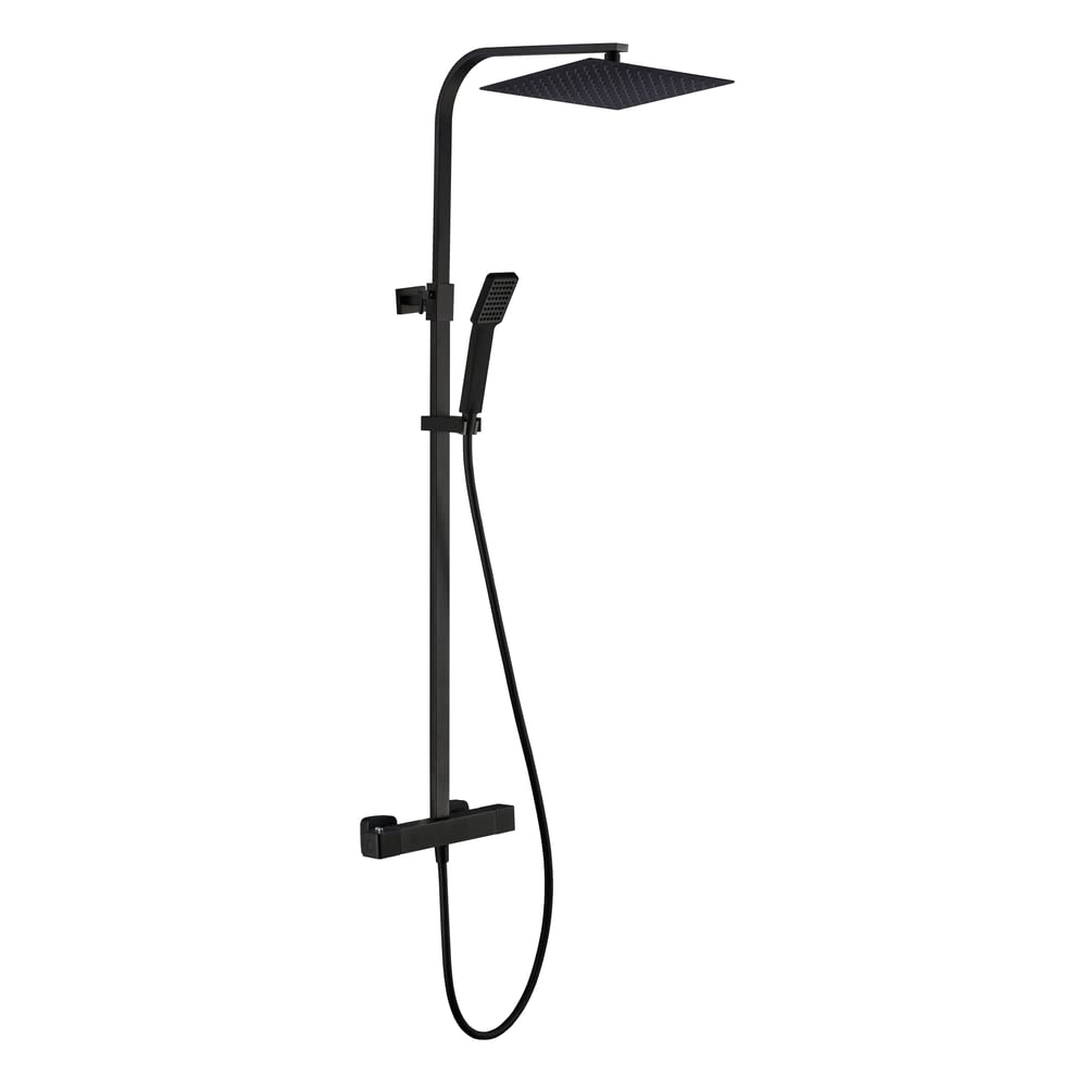 Essebagno Quartos colonne de douche noire avec thermostatique 300