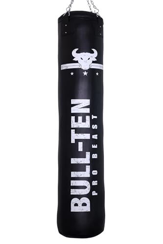 Image of Pro Beast Filled Punch Boxing Bag |Men & Women Training, Punching Bag, Kick Boxing, MMA, Gym, Fitness, Whusu, Taekwondo, Karate | Punch Bag(Black and White, 6Ft- 70 KG(180 * 40 CM)