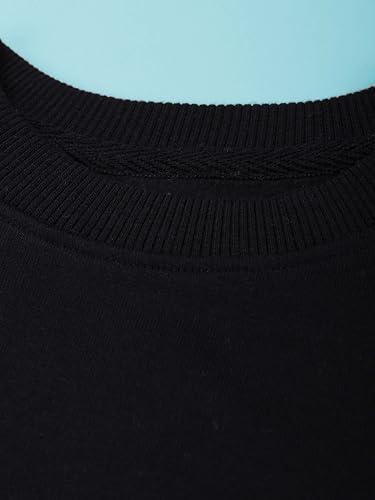 Image of KiddoPanti Boys Solid Round Neck Full Sleeve Fleece Sweatshirt | 60% Cotton 40% Polyester | Soft Warm Winter Pullover | Ribbed Cuffs & Hem | Casual Winter Sweatshirt for Kids