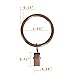40pcs Curtain Rings with Clips Hooks 1.5 inch Metal Stainless Steel Drapery Rings for Tension Rod Bracket Eyelets Decorative Hangers, Copper (1.5