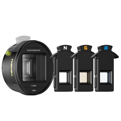 Lente anamórfica 1.55x Freewell para grabar cine con móvil Samsung o iPhone