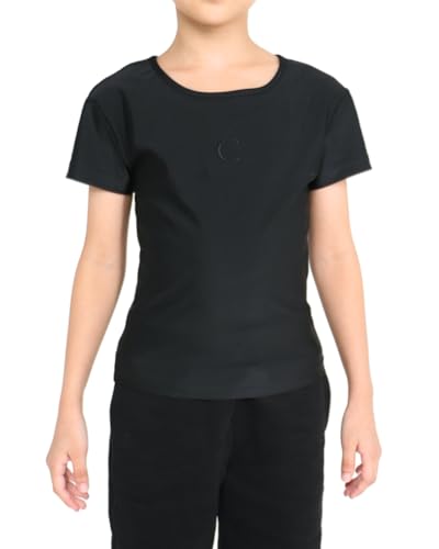 Dance Tight Fit Shirt for Kids Training Gear for Contemporary, Jazz, Hip Hop, Tap, Ballroom Unisex for Girls & Boys, All Styles (US, Alpha, Large, Regular, Charcoal Black)