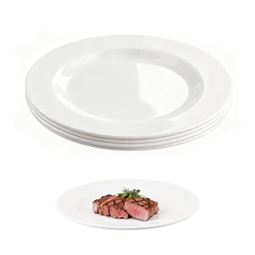 Doafoce Teller Set 4 Personen 25 cm Essteller Weiß Speiseteller aus...