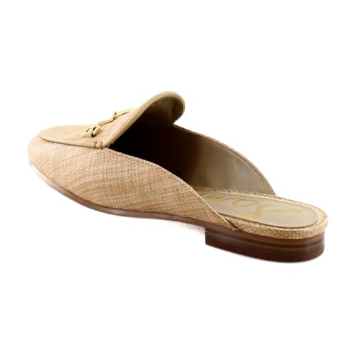 Sam Edelman Linnie Buff Tan Slip On Rounded Toe Chain Detail Wide Fashion Mules3