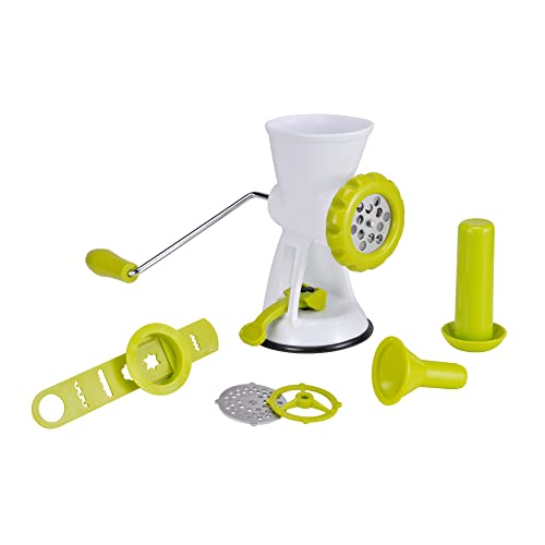 Preisvergleich Produktbild Gravidus manueller Fleischwolf Zerkleinerer Wurstmaschine mit verschiedenen Aufsätzen