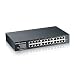 Zyxel 24 Port Gigabit Switch, Easy Smart Managed, Compact Rackmount, Fanless (GS1900-24E)