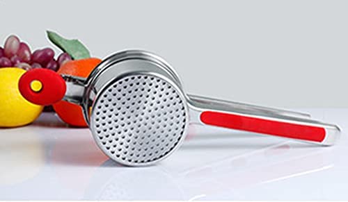 Heavy Duty Stainless Steel Potato Ricer and Masher with 3 Interchangeable Discs, Premium Grade, Large Capacity, Vegetable Ricer, Great for Purees, Fruit Juicer, Baby Food Press Squeezer