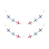 Toyvian 2 Satz Flugzeug Wolken Banner aus Filz Party Dekoration für Geburtstagsfeier Hängedeko mit Wimpel Luftfahrt Themenbanner für Kinderzimmer und Mottoparty