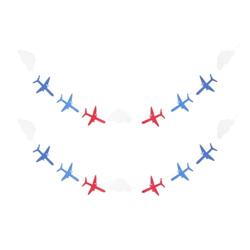 BESPORTBLE Guirnaldas Colgantes de Aviones y Nubes para Fiestas Infantiles Decoración Segura de Fieltro Montaje Rápido para Eventos Temáticos de Cumpleaños