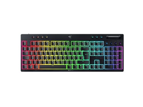 Razer BlackWidow V4 Low-Profile HyperSpeed - Kabellose, Flache mechanische Gaming-Tastatur (HyperSpeed Wireless & BT, Multifunktionaler Drehregler & 11 Funktionstasten) Orange Switches, DE-Layout Razer BlackWidow V4 Low-Profile HyperSpeed - Kabellose, Flache mechanische Gaming-Tastatur (HyperSpeed Wireless & BT, Multifunktionaler Drehregler & 11 Funktionstasten) Orange Switches, DE-Layout