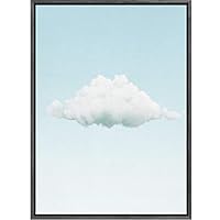 SIGNWIN Framed Canvas Wall Art Pastel Baby Blue Sky Nature Clouds Photography Modern Art Contemporary Relax/Calm for Living Room, Bedroom, Office - 16