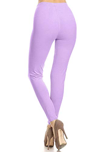 Image of Leggings Depot Women's High Waist Leggings Soft 1 inch Waistband Solid Pants - Regular, Plus, 1X3X, 3X5X