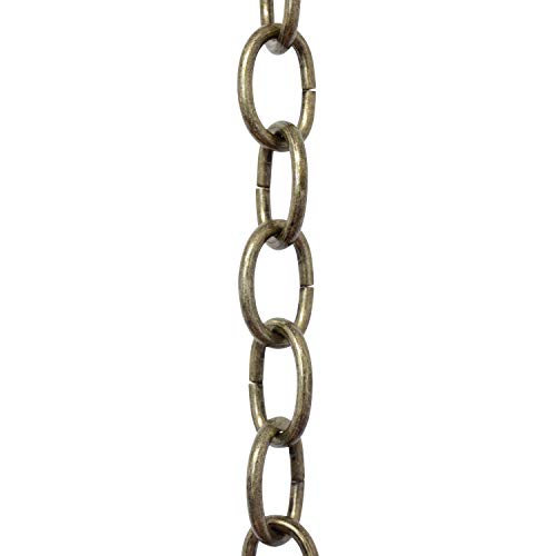 Image of RCH Hardware CH-S56-11S-AB Steel Chandelier Chain 9 Gauge, Antique Brass (1 Foot)