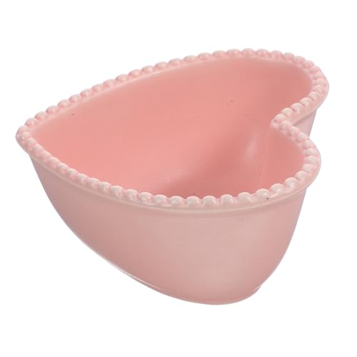 IMIKEYA Ciotola Cuore Rosa in Ceramica Ciotola per Insalata e Dessert per Servire Frutta e Cibo