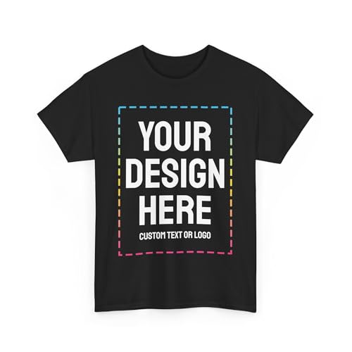 Custom T-Shirt Print with Text, Image or Logo - Personalized Printed Cotton Tees - Design Your Own Shirt for Men and Women
