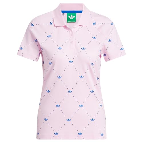 adidas Women's Originals Printed Trefoil Polo - Clear Pink/Bluebird MD