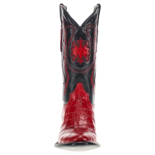 Image of Vaccari Men's Travis Genuine American Alligator Belly Leather Western Cowboy Boots