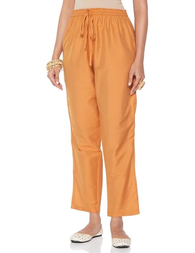 Image of Amazon Brand - Myx Women's Embroidered Anarkali Kurta Set with Organza Dupatta in Chanderi Blend (Available in Plus Sizes)