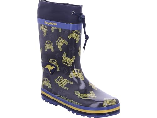 KangaROOS Botas de goma unisex para niños K Rain, dk Navy/monstertruck, talla 34 EU, Dk Navy Monster Truck, 34 EU