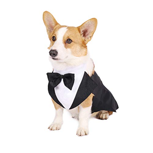 Camisa formal de casamento para cachorros Smoking de algodão Pet Moda terno para perros pequeños med