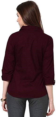 Image of Leriya Fashion Crepe Full Sleeves Shirt for Office Wear, Casual wear Top under 399 for Womens /Girls (Red X-Large)