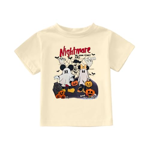 Kids Halloween Shirt Girls Boys Halloween Pumpkin Shirt Cute Ghost Tshirts Fall Pumpkin T-Shirt Spooky Season Tee