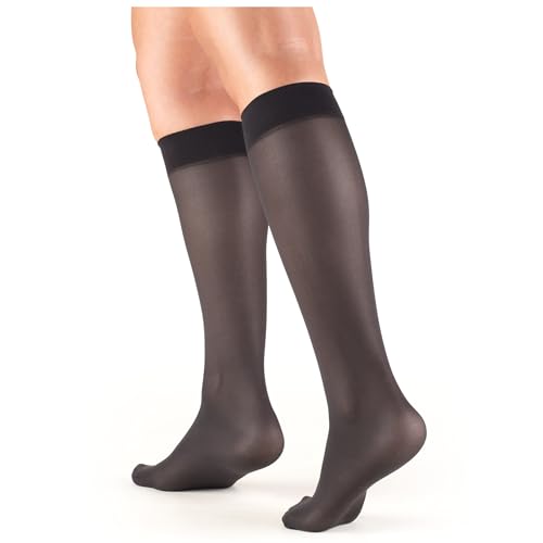 Image of Truform Sheer Compression Stockings, 8-15 mmHg, Women's Knee High Length, 20 Denier