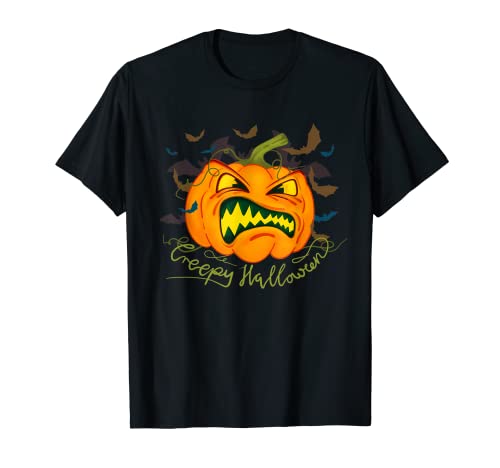 Creepy Halloween Calabaza - Diseño espeluznante de Halloween Camiseta
