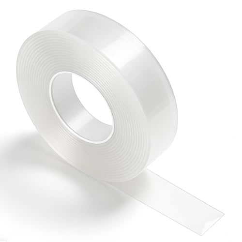 Admygo Double Sided Nano Tape 3mx20mmx2mm Heavy Duty Washable Gel Tape Transparent No Residue Mounting Tape for Home Office Poster Photo Wall