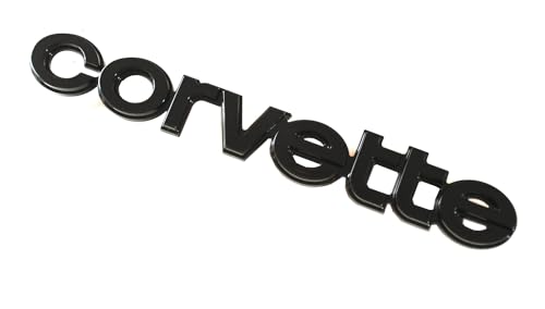 Image of Replacement for Corvette 1980-1982 C3 Rear Bumper Emblem Badge Script Corvette New (Black)