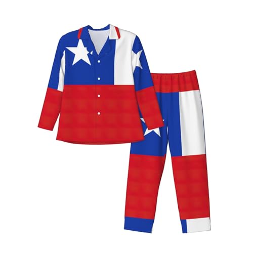 Pyjama drapeau du Chili à col cranté pour homme et femme