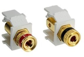 Leviton M03-40833-00W QuickPort Binding Post Adapter, White, 5-Pair