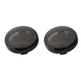 Turn Signal Lights Lens Cover Compatible with Harley Dyna Fatboy Softail Road Glide, Black 2pcs