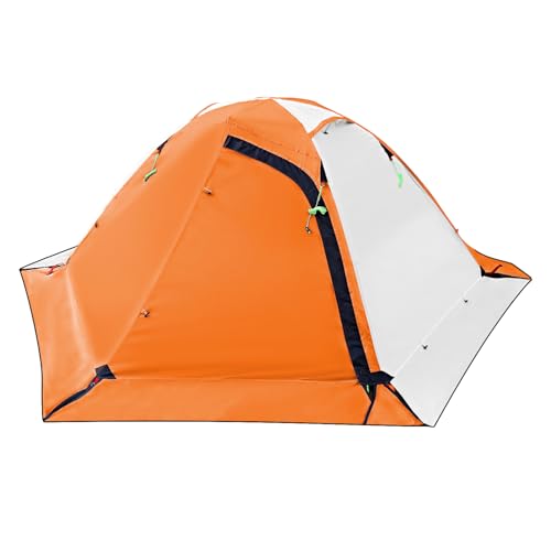 HIKERBRO Backpacking Tent - Lightweight & Waterproof Camping Tent, 2 Person 4 Season for Winter and Cold Weather, Double Layer, Outdoor Camping, Backpacking, Hiking, Orange