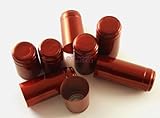 PZ.100 CAPSULE PVC TERMORETRAIBILI 31x55 COLORE ROSSO RUBINO PER BOTTIGLIE BORDOLESI