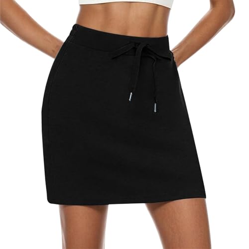 Jupe de tennis athlétique taille haute avec poches de sport
