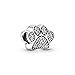 Produktbild PANDORA Pavé-Pfötchen Charm Sterling-Silber 7,8 x 10 x 11,5 mm (T/H/B)