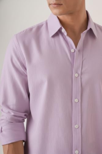 Image of CRYSTAL SKY Men Airy Linen Cotton Shirt Regular Fit Full Sleeves Solid Formal Shirt Stylish Daily Casual Office Wear