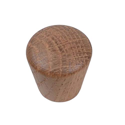 Poignées de Meubles En Bois,Poignee de Porte Placard Carré,Boutons de Tiroir Commode de Couleur Bois,Poignées de Cuisine,Poignées de Placards,Chêne Brut,avec Vis(Single hole A) Cover