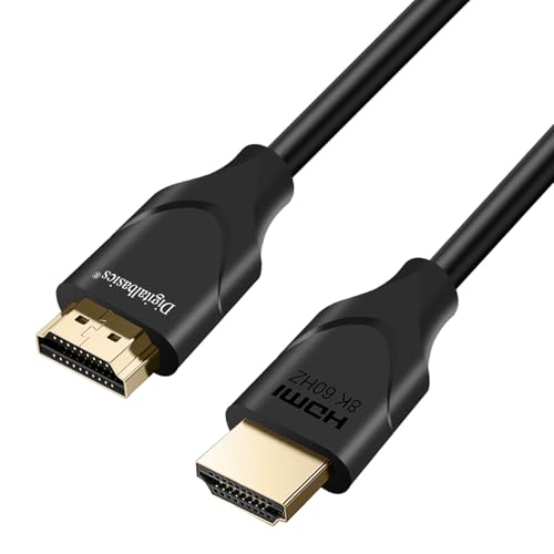Digitalbasics Cable HDMI 2.1 de ultra alta velocidad 8K, 48 Gbps, 2 m de longitud, soporta 8K/4K, eARC, compatible con HDTV, PS5 y Xbox