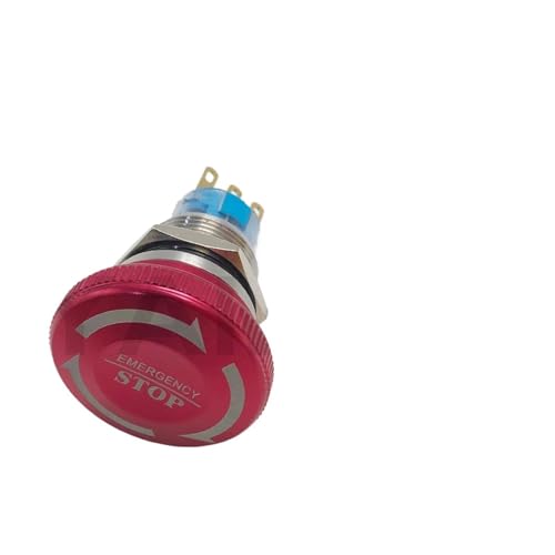 Arrêt d'urgence 22mm 2NO2NC interrupteur coup de poing rouge