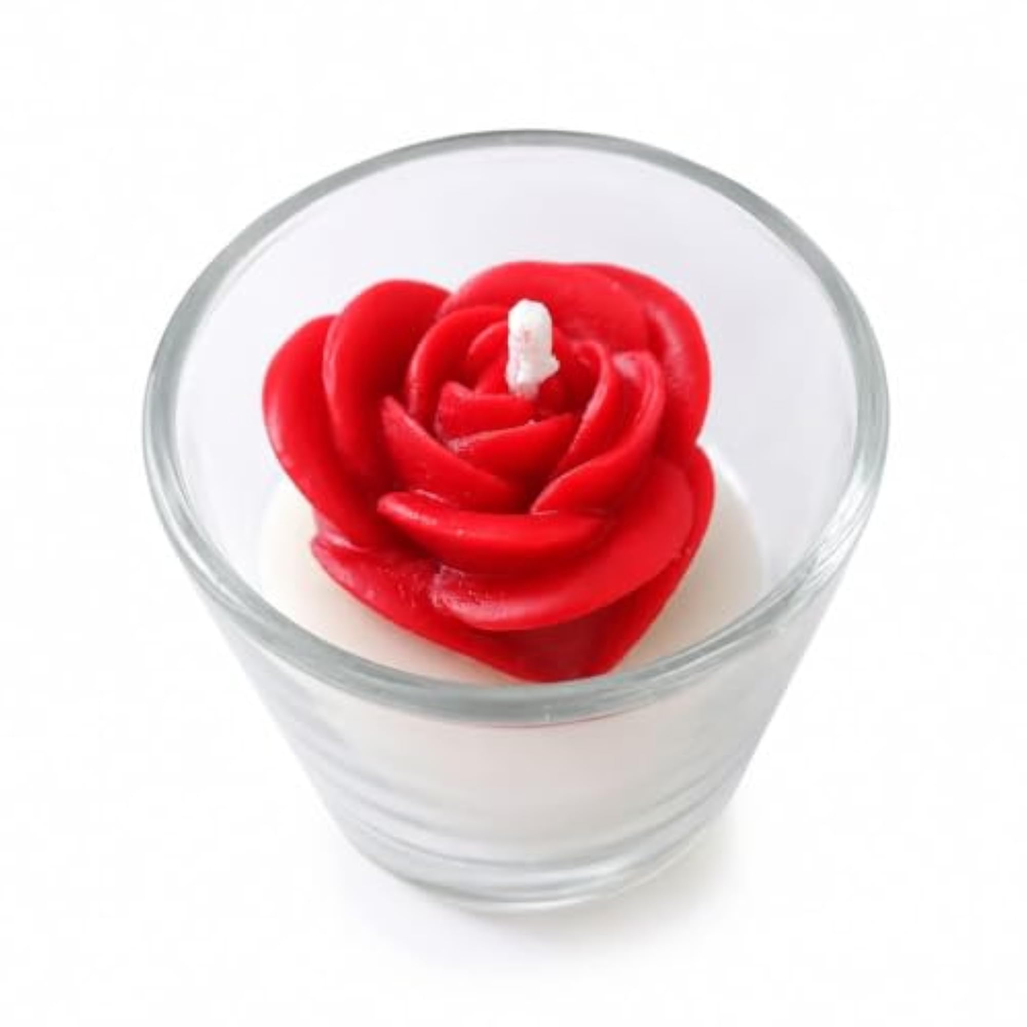 Rose Bloom Glass Candle, Elegant Home Decor