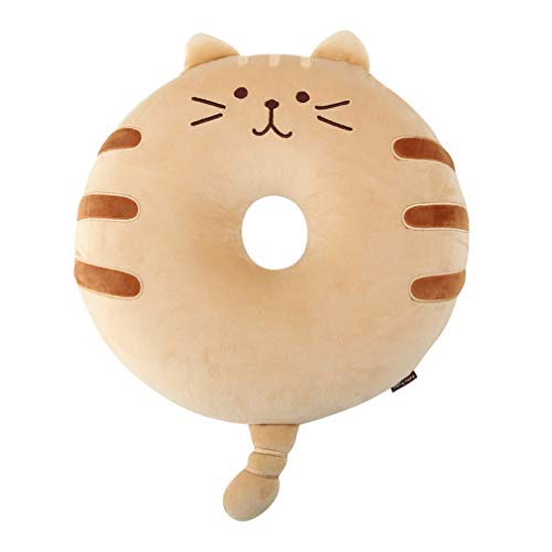 円座クッション ドーナツ型 座布団 腰当 猫 ねこちゃん 癒し系のクッション ミミとしっぽが可愛い顔型 シートクッション チェアパッド 椅子用 丸型 座布団 丸椅子 かわいい 可愛い ッション 柔らか モチフワ 腰痛対策 痔にも ドーナツ枕 ぬいぐるみ 抱