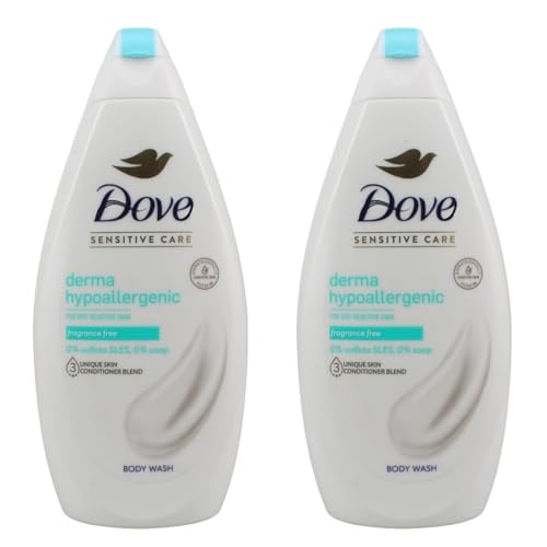 Sensitive Skin Body Wash (450ml) Pack of 2 – Hypoallergenic, Fragrance & Sulfate (SLES) Free, Soap-Free Gentle Cleanser – Dermatologist-Tested for Dry, Eczema-Prone Skin