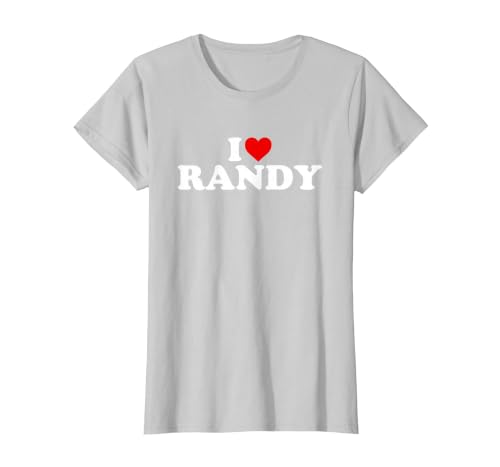 I Love Randy - Heart T-Shirt, Women, Silver Grey, X-Small