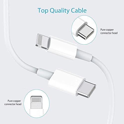 Iphone Fast Charger Cable【Apple Mfi Certified】20W Pd Usb C Wall Charger Type C Power Adapter Lightning Cable Fasting Charging Plug Compatible With Iphone 12/12 Pro/11/Xs/Max/Xr/X/8 Plus/Se 2020, Ipad #TOP5