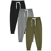 Ruisita Jungen-Hosen 3er-Pack | Baumwoll-Jogger mit Kordel & Taschen | Sportbekleidung für Jungen (5-12 Jahre)