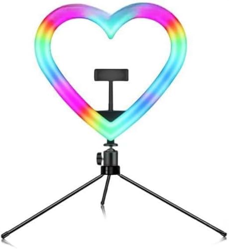 Selfie ���C�g 10 �C���`�O�r Selfie ���C�g�����O�u���P�b�g LED �n�[�g�^ Selfie ���C�g USB �������e�f�X�N�g�b�v�����O���C�g�g�ѓd�b���[�J�[�]�p���C�g 6inch �n�[�g�^���C���[����o�[�W���� + 18 �Z���`���[�g���f