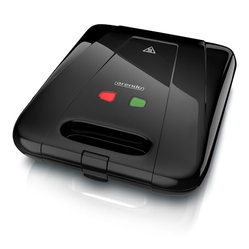 Arendo - Sandwichmaker XXL für 4 Sandwiches 1400 W Sandwichtoaster mit Antihaftbeschichtung Schnellaufheizung automatische Temperaturregelung integrierte Kabelaufwicklung rutschfeste Füß