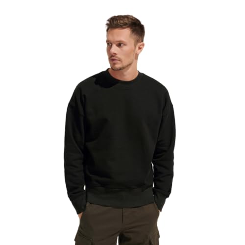Sweat-Shirt Unisexe Sol's Authentic S Noir coton molleton col rond